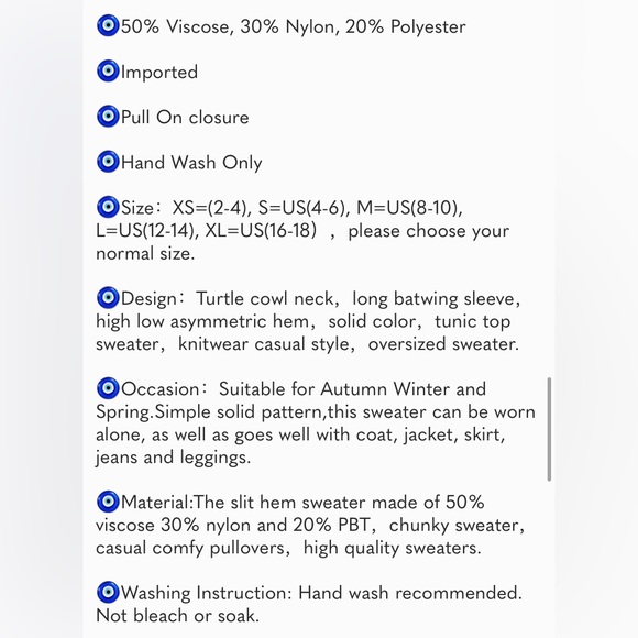 Turtleneck Oversized Batwing Sleeve Spilt Hem Knit Tunic Sweater For Women - Picture 7 of 7